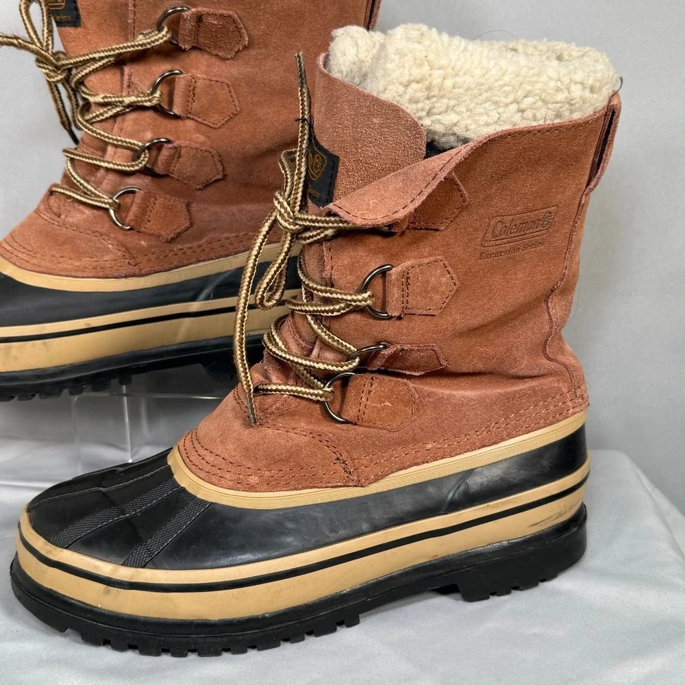COLEMAN Excursion Series Boots Men‎ 7M Kalmar Winter Brown Leather Lace Up Warm